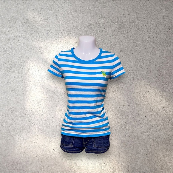Aeropostale Blue & White Striped Tee - Picture 1 of 3